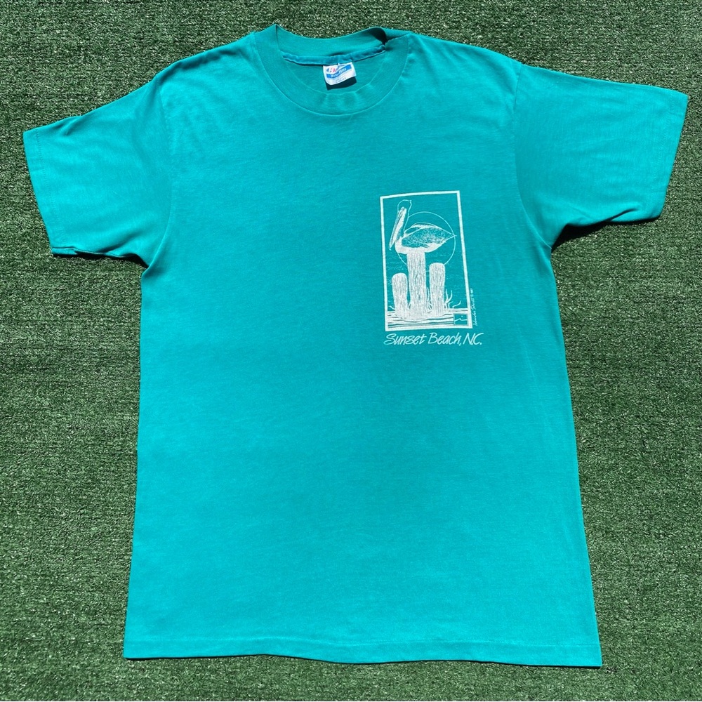 Vintage 80’s Sunset Beach NC Pelican Single Stitch T-shirt Men’s Medium USA Made